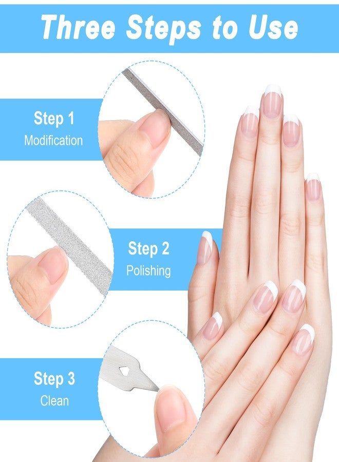 ValueBargain 4PCS Diamond Nail File, 6 inch Stainless Steel Diamond Dust Nail File for Salon Home - Image 3
